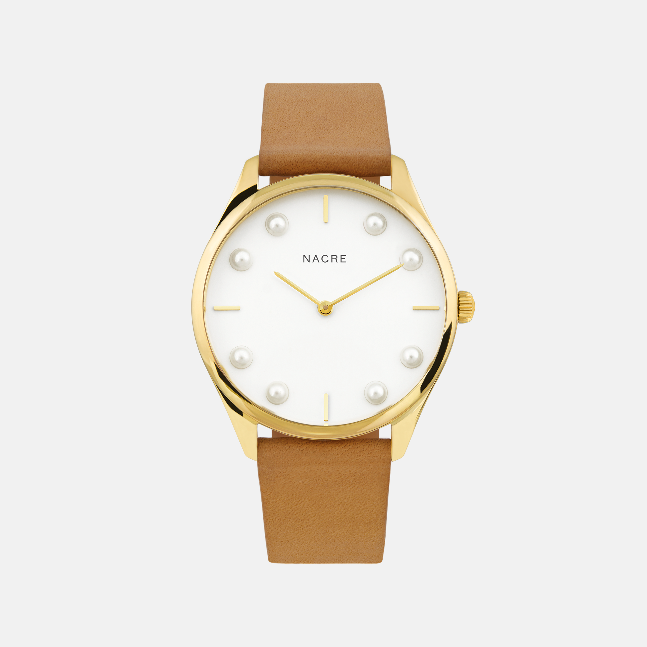 Lune 8 - Gold and White - Saddle Leather